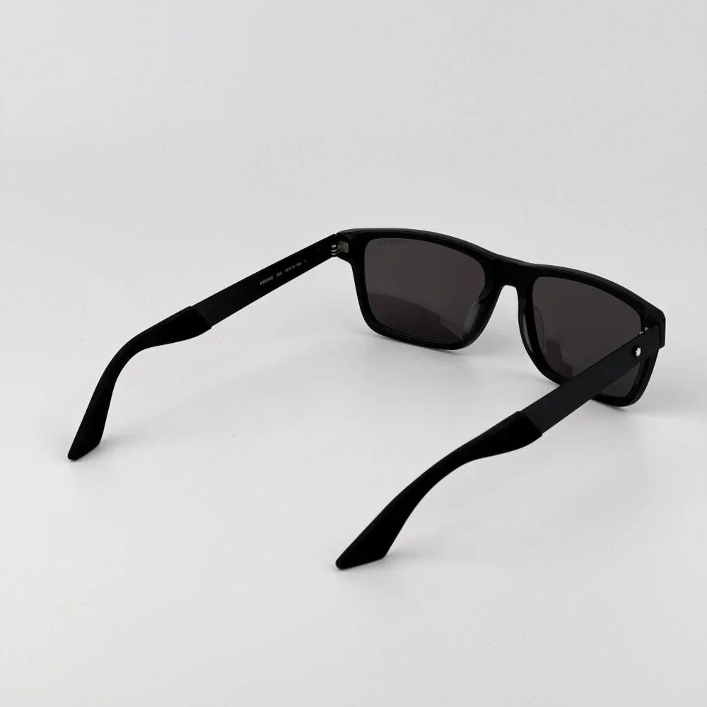 Montblanc Men Sunglasses Matte Black Grey Rectangle Frame Grey | Model MB0299S